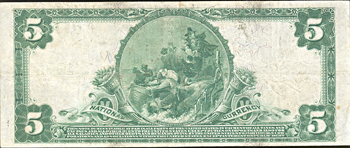 1902 $5.00. Saint Louis, MO Charter# 13264 Blue Seal. VF.