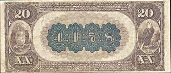 1882 $20.00. Saint Louis, MO Charter# 4178 Brown Back. VF.