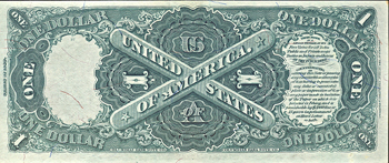 1880 $1.00.  Large Seal Red Numbers. CHCU.