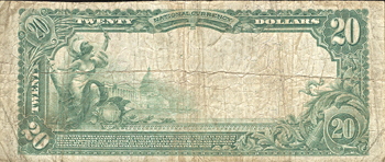 1902 $5.00. Roodhouse, IL Charter# 8637 Blue Seal. F.