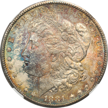 1881-S "Tidy Bowl" dollar, NGC MS-65.