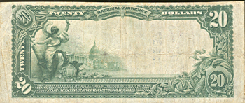 1902 $20.00. Columbia, MO Charter# 1467 Blue Seal. VF.