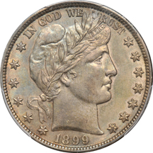 1896 PCGS Unc details/cleaning, and an 1899 PCGS AU-55.