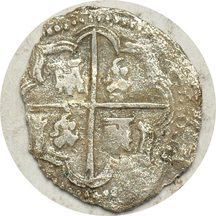 Spain - Atocha Treasure, 2-reals, Potosi mint, 2.7 grams.