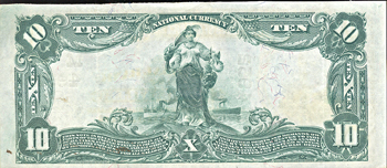 1902 $10.00. Jerseyville, IL Charter# 4952 Blue Seal. XF.