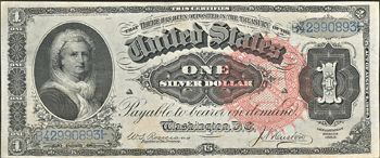 1886 $1.00 CGA XF-45.