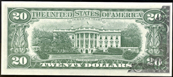 1963-A Star $20 Federal Reserve Note, San Francisco, with double offset error.