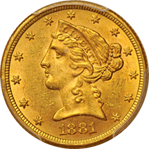 1881 PCGS MS-61.