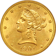 1899 and 1901-S, both PCGS MS-62 (green label).