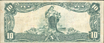 1902 $10.00. Centralia, IL Charter# 11904 Blue Seal. VF.