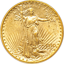 1904 Liberty, and a 1910 Saint-Gaudens, both PCGS MS-62 (green label).