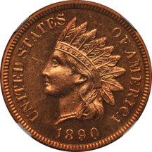 1868 two-cent piece NGC UNC details/improperly cleaned, and an 1890 Indian cent, NGC Proof details/altered color.