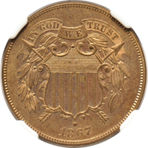 1867 NGC PF-64 RB.