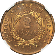 1873 Open 3. NGC PF-66 RB.