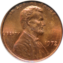 1972 Doubled Die Obverse. PCGS MS-64RB.