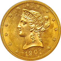 1901-S (repunched date) PCGS MS-63 (green label).