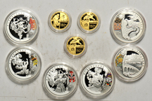 China - 2008 Olympics gold and silver sets, series I, II, and III.