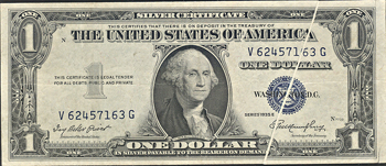 Seventeen small size $1 Silver Certificates, with error, PMG or PCGS.