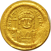 Byzantine Empire, two gold Solidus, as described.