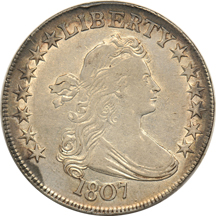 1807 (B-1) quarter, and an 1807 (O-105) half-dollar, as described.