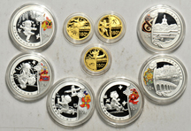 China - 2008 Olympics gold and silver sets, series I, II, and III.
