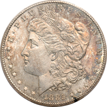 1881-CC PCGS MS-63, and an 1885-CC PCGS MS-62.