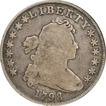 1798 Large Eagle Bust dollar NGC GD-4, plus an 1803 half-dollar.