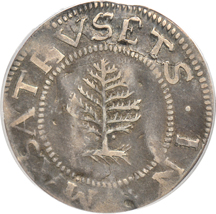 1652 Pine Tree Shilling, Large Planchet, 69.8 grams. PCGS VF-30.