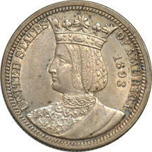 1893 Isabella Quarter. MS-60.