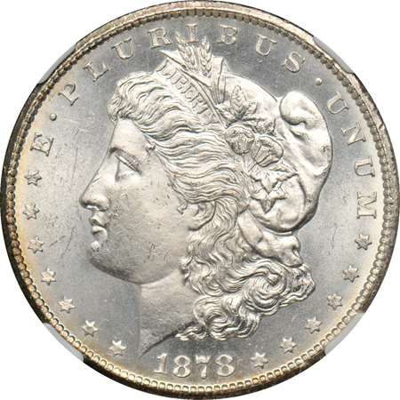 1878 7TF reverse of 79, and an 1878-CC, both NGC MS-64.