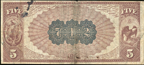 1882 $5 Harwich, MA Charter# 712 Brown Back F.