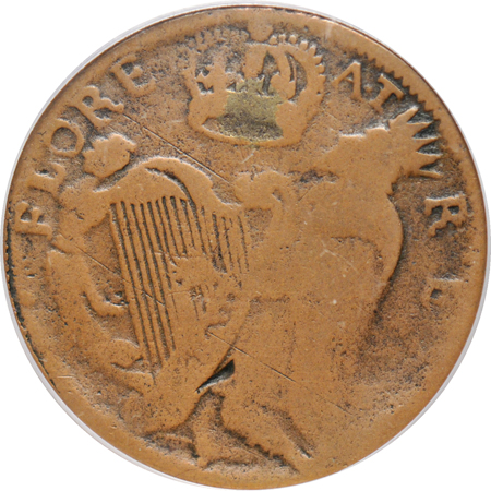 (1670-1675) St. Patrick halfpenny PCGS F-15.