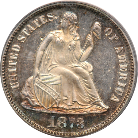 1873 No Arrows, Closed 3. PCGS PF-64CAM CAC.