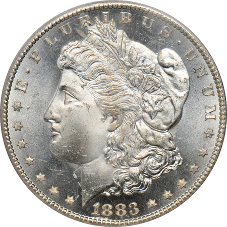 1883-CC PCGS MS-65PL CAC, and an 1885 PCGS MS-65PL.