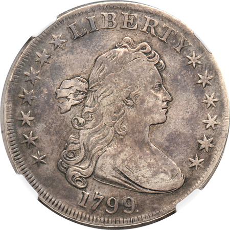 1799 (B-5, BB-157) NGC VF details/repaired/plugged.