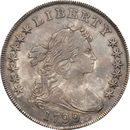 1799/8 15 stars (B-3, BB-141) NGC VF details/reverse graffiti.