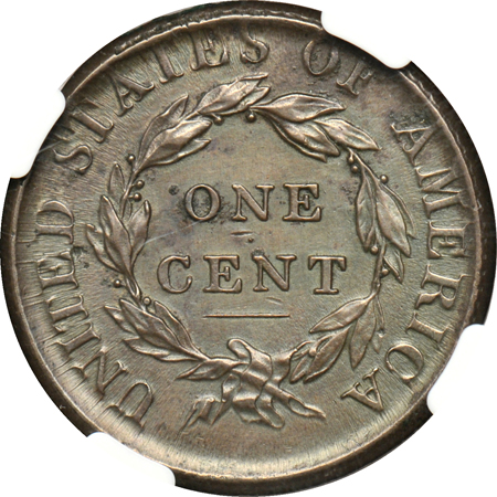 1814 (S-295) Plain 4. NGC AU details/burnished.