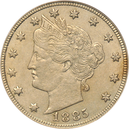 1885 PCGS AU-50.