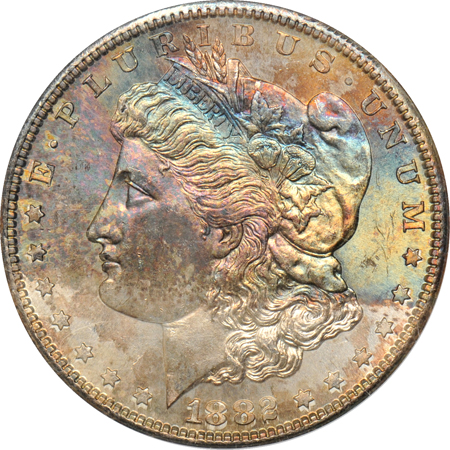 Two 1882-S, one ANACS MS-65, and the other NGC MS-65.