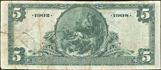 1902 $5 Breese, IL Charter# 9893 Blue Seal Date Back. F.