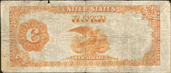 1922 $100 VG.