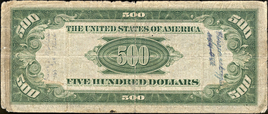 1934-A $500 Chicago Good.