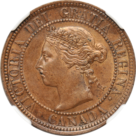 Canada - 1891 Cent, small leaves, small date NGC MS-63.
