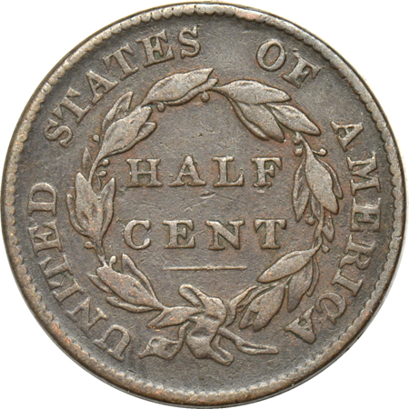 1806, 1826, plus four more different half-cent.