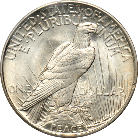 Five silver dollars, all Unc. details.