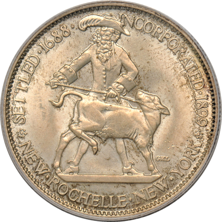 Five commemorative half-dollars graded MS-65 by PCGS.