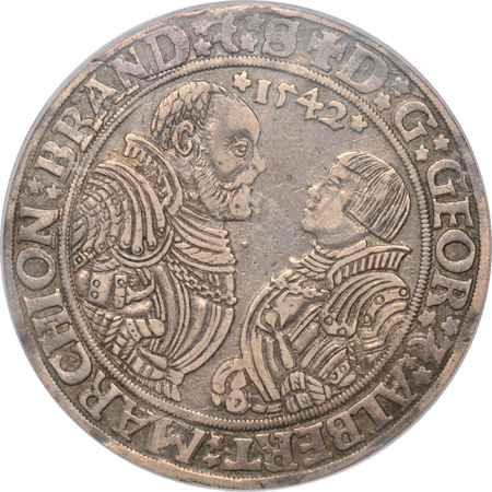 Germany - 1542 and 1593 Thalers, both PCGS VF-35.