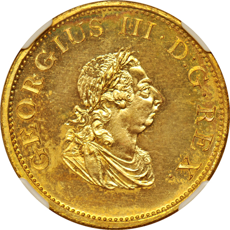 Ireland - 1805 George III Half-Penny Gilt (KM-147A Copper-Gilt) NGC PF-64.