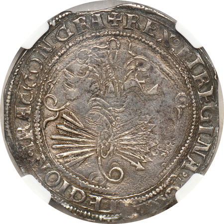 Spain - (1476-1516) 4-reales, Ferdinand and Isabella, Seville Cayon NGC XF-45.