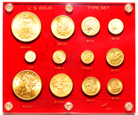 Twelve-coin gold type set in a Capital Plastics holder.